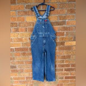 Dickies Denim Workwear Bib Overalls Carpenter Unisex Youth Size Small